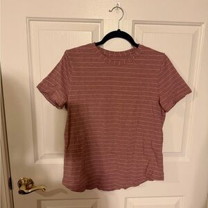 lululemon athletica Mauve Striped Short Sleeve Tee